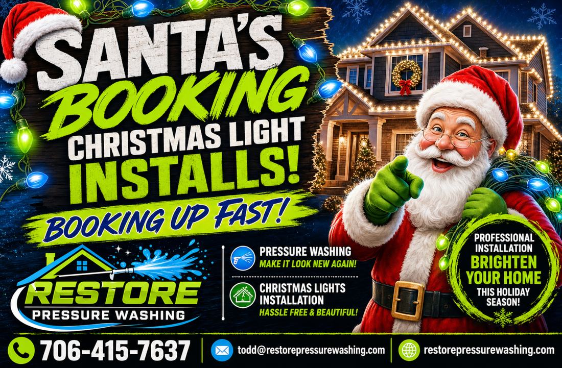 A finished LaGrange Spotlight card designed for Restore Pressure Washing
